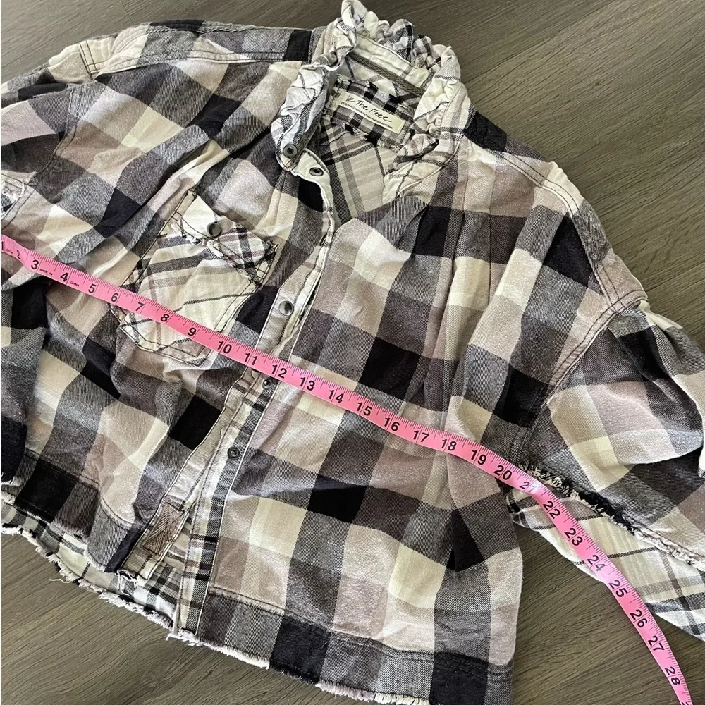 Free People Emily Plaid Button Down Shirt